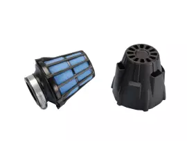 Luchtfilter Polini Blue Air Box 32mm recht Zwart-blauw