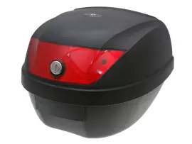 Topkoffer zwart 28L / Reflector rood