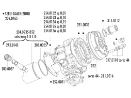 Pakking Cilinderkop innen Polini Big Evolution 94cc 52mm voor Minarelli LC, Piaggio LC