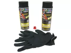 Abziehlack-Set Dupli-Color Sprayplast zwart mat 2x400ml