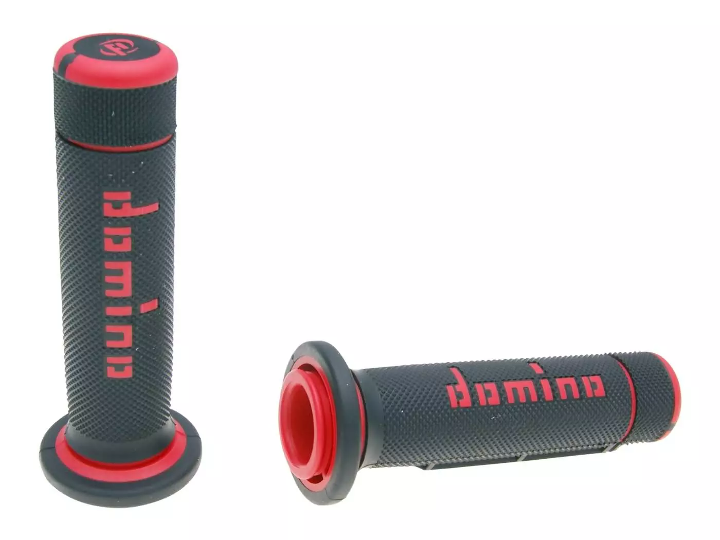Handvaten set Domino A180 ATV Daumengas 22/22mm zwart-rot