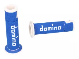 Handvaten set Domino A450 On-Road Racing blauw / wit met Open einde