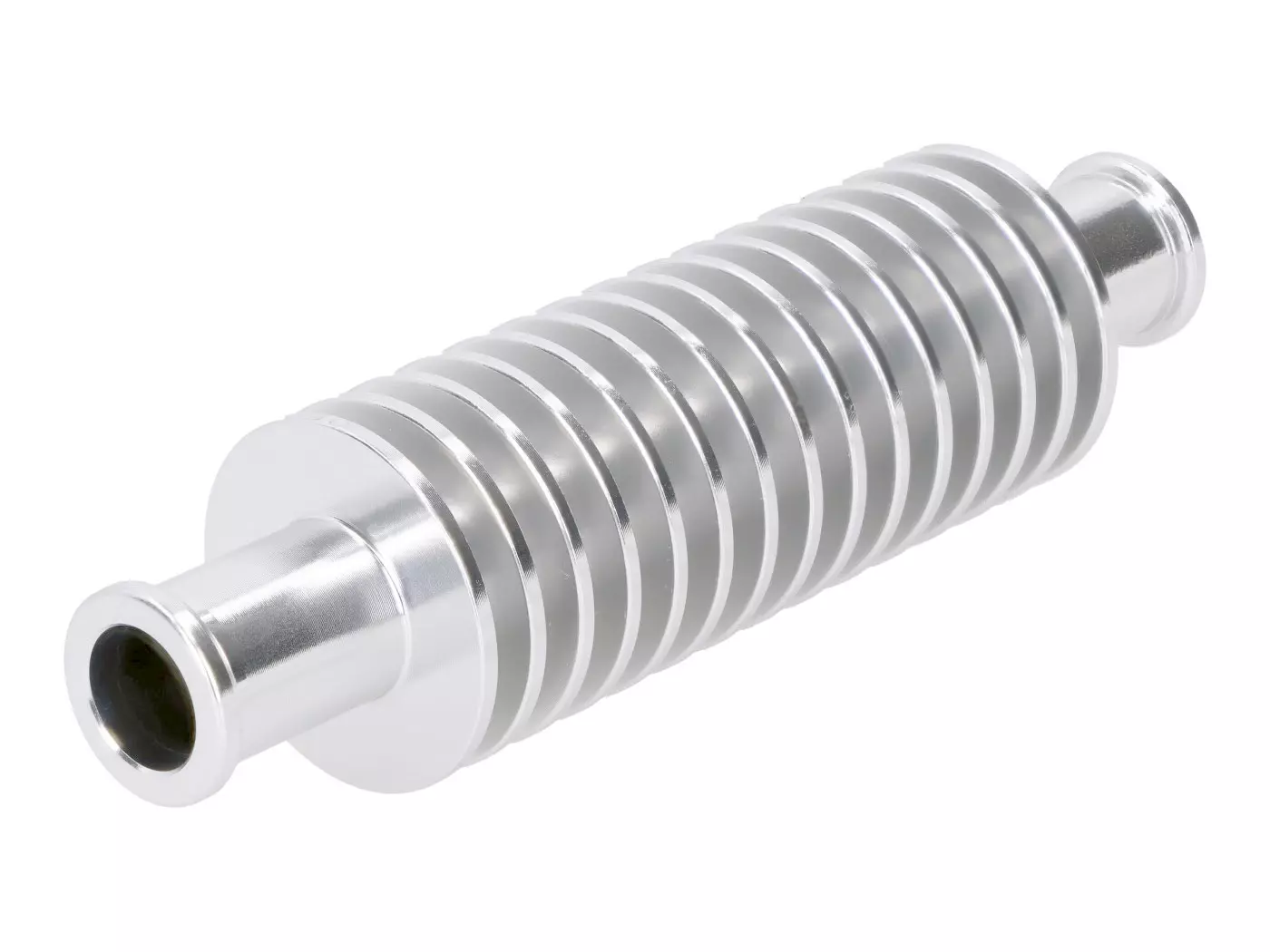 DurchlaufRadiateur / MiniRadiateur Aluminium zilver rond (133mm) 17mm Slangaansluiting