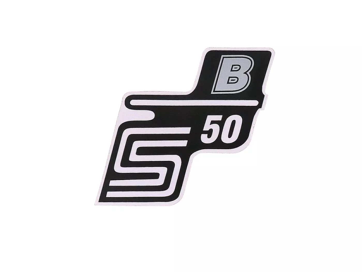 Schriftzug S50 B Folie / Sticker zilver voor Simson S50