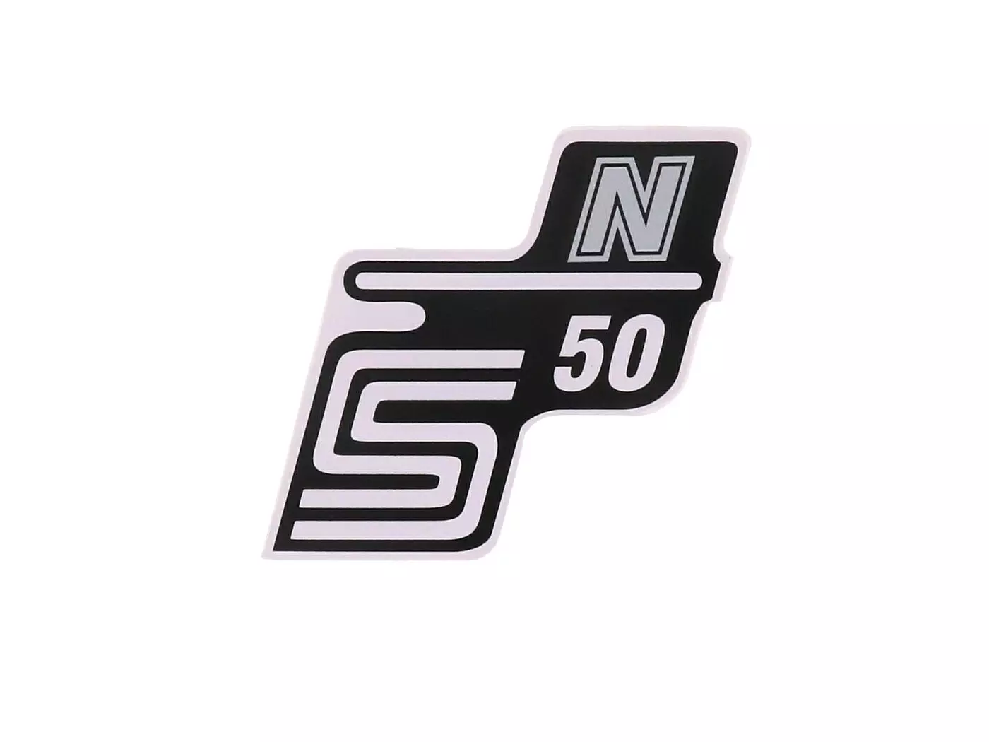 Schriftzug S50 N Folie / Sticker zilver voor Simson S50