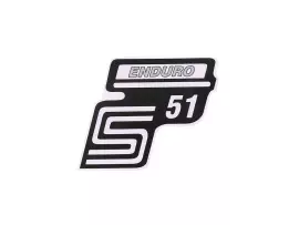 Schriftzug S51 Enduro Folie / Sticker zilver voor Simson S51