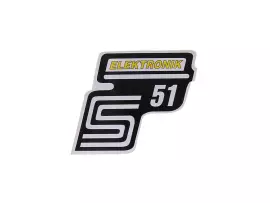 Schriftzug Sticker Set S51 Elektronik Folie / Sticker geel voor Simson S51