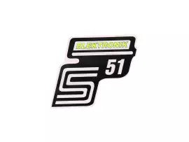 Schriftzug S51 Elektronik Folie / Sticker neongelb voor Simson S51