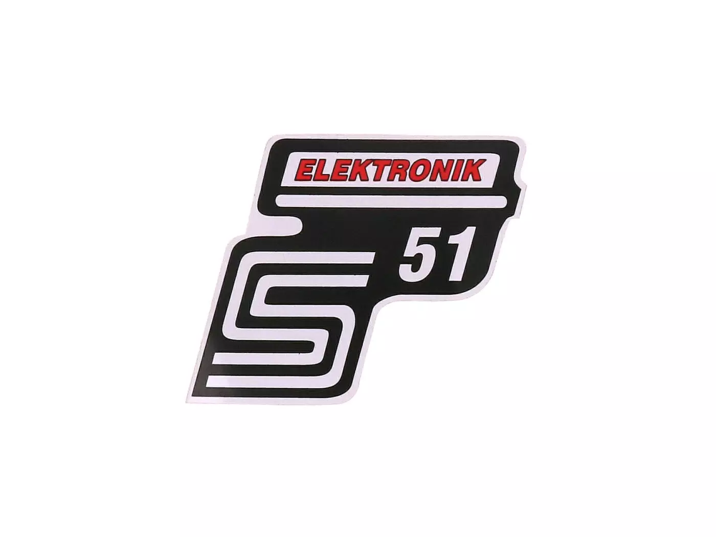 Schriftzug S51 Elektronik Folie / Sticker rood voor Simson S51