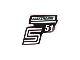 Schriftzug S51 Elektronik Folie / Sticker Groen voor Simson S51