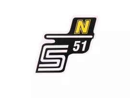 Schriftzug S51 N Folie / Sticker geel voor Simson S51