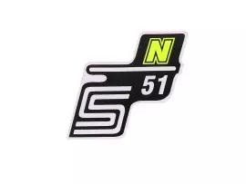 Schriftzug S51 N Folie / Sticker neongelb voor Simson S51