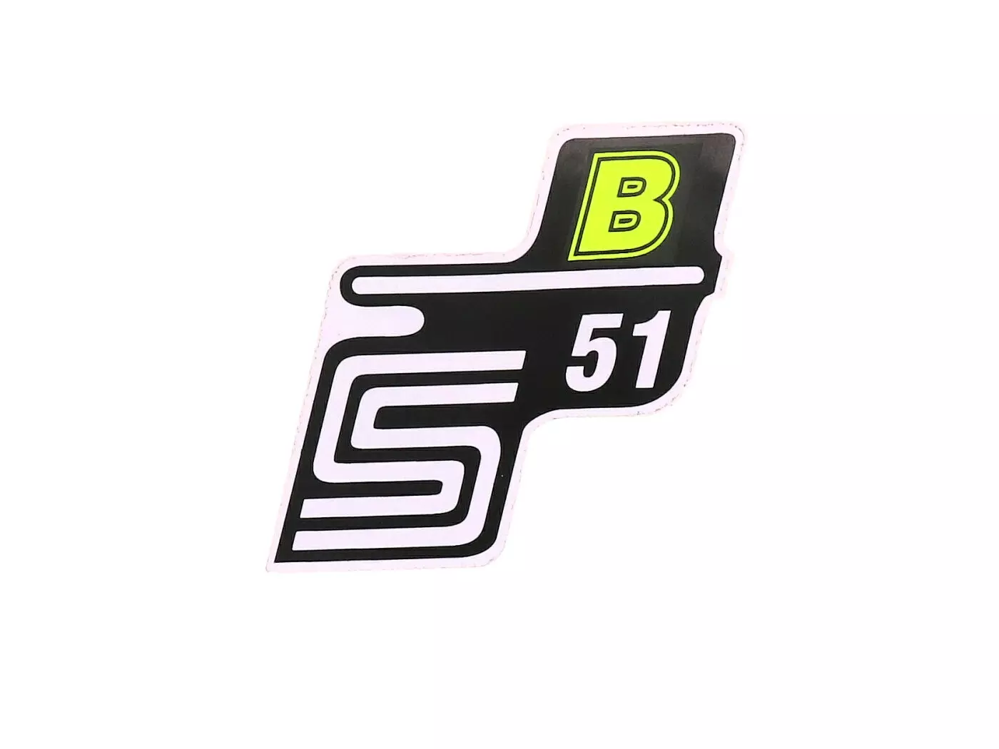 Schriftzug S51 B Folie / Sticker neongelb voor Simson S51