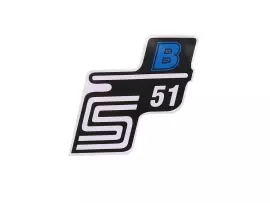 Schriftzug S51 B Folie / Sticker blauw voor Simson S51