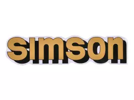 Schriftzug Folie / Sticker Tank gold, zwart voor Simson S51