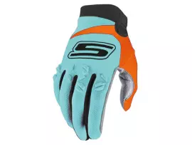 Handschoenen MX S-Line homologiert, blauw / orange - Maat L