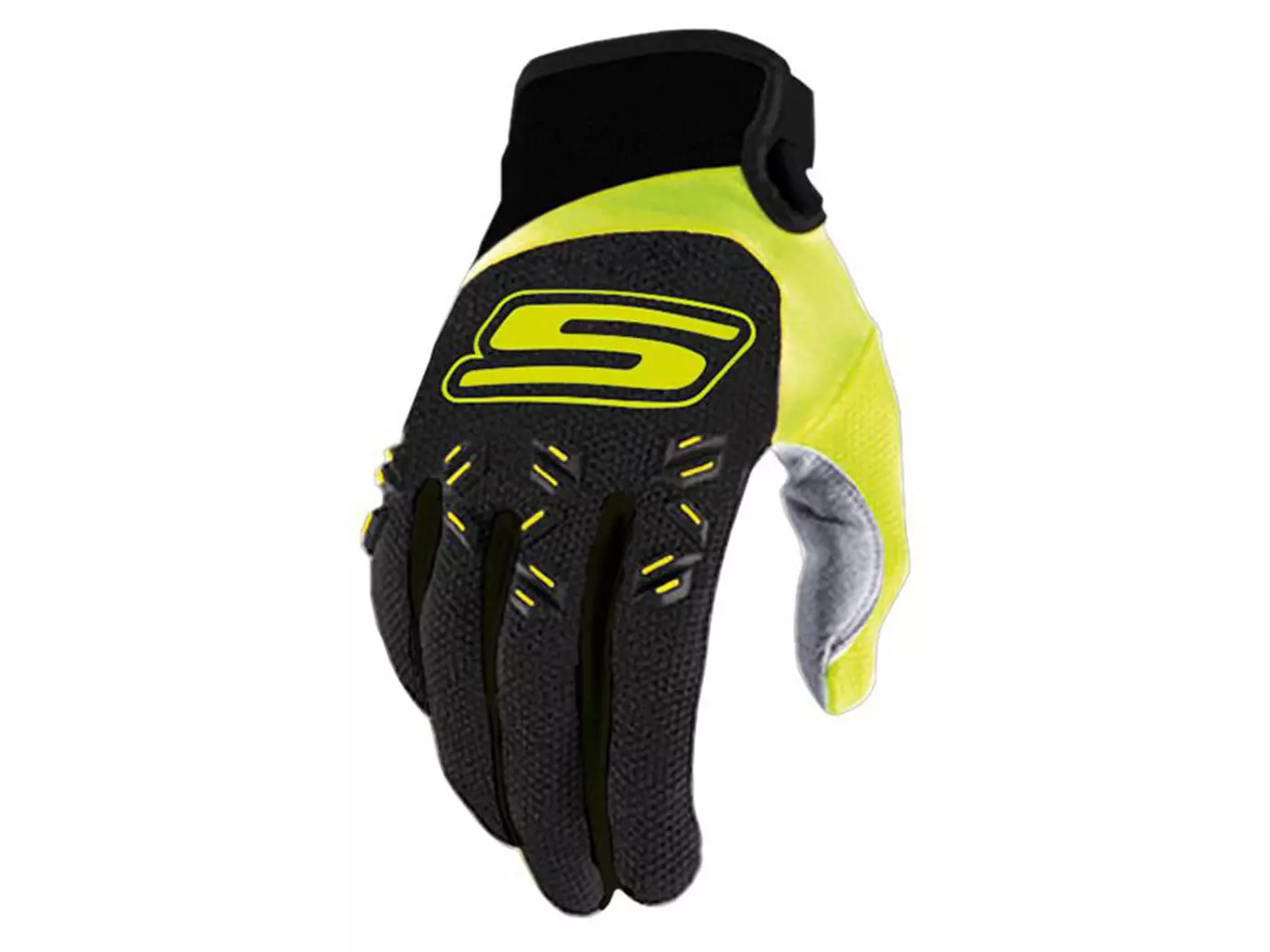Handschoenen MX S-Line homologiert, zwart / fluo-gelb - Maat XXL