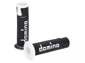 Handvaten set Domino A450 On-Road Racing zwart / wit met Open einde