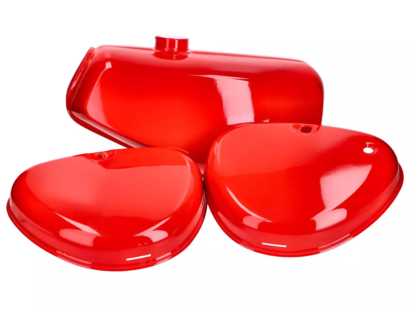 Benzinetank en Zijkap Set rood voor Simson S50, S51, S70