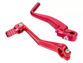 Schakelpedaal Kickstarter Set inklapbaar Aluminium rood geanodiseerd voor Simson S50, S51, S53, S70, S83