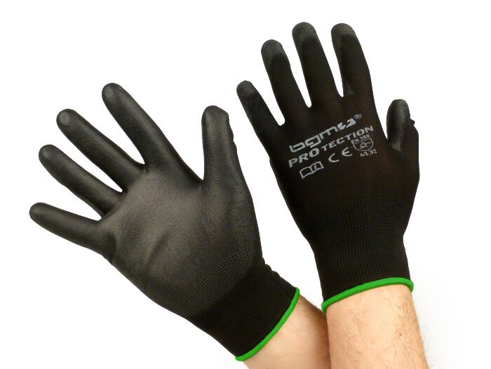 ArbeitsHandschoenen Mechaniker Handschoenen Beschermende handschoenen BGM PRO tection fijnstrickhandschuh 100% Nylon met Polyurethan Bekleding Grösse M (8)