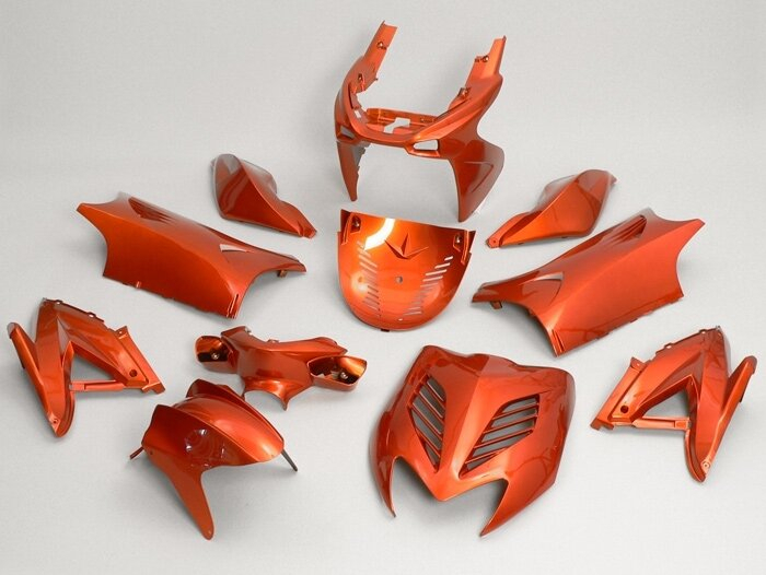 Kappenset  11-delig orange Metaalic voor Yamaha Aerox, MBK Nitro 50cc, 100cc 2-Takt