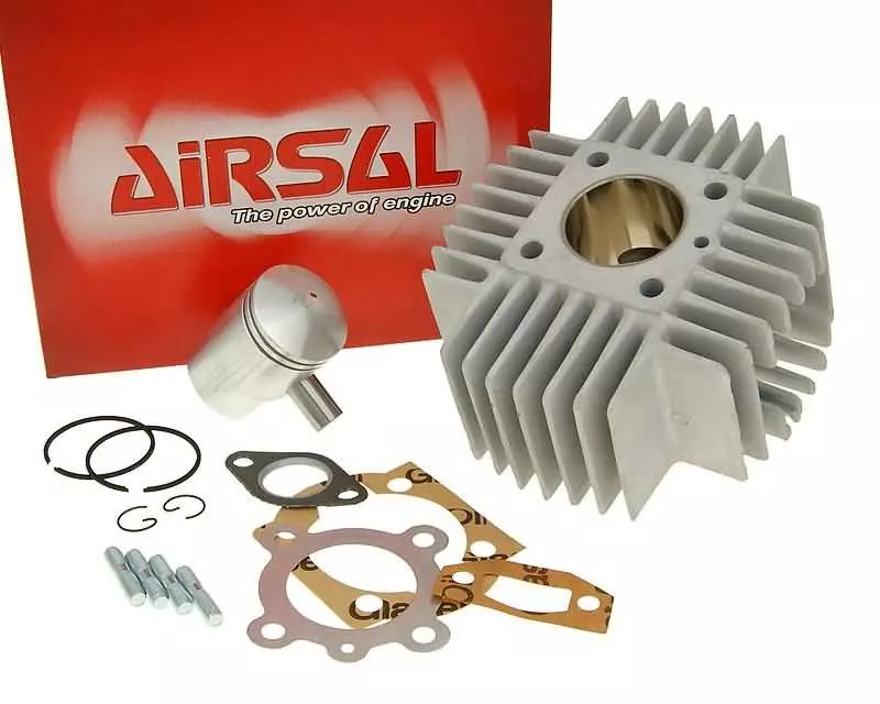 Cilinderkit Airsal T6-Racing 48,8cc 38mm voor Puch Automaat, X30 met korten Kühlrippen