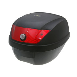 Topkoffer zwart 28L / Reflector rood