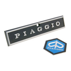 Embleem en Schriftzug Piaggio voor Kaskade voor Vespa PX, PE 80, 125, 200