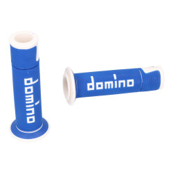 Handvaten set Domino A450 On-Road Racing blauw / wit met Open einde
