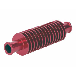 DurchlaufRadiateur / MiniRadiateur Aluminium rood rond (133mm) 17mm Slangaansluiting
