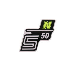 Schriftzug S50 N Folie / Sticker neongelb voor Simson S50