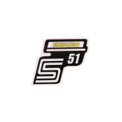 Schriftzug S51 Enduro Folie / Sticker geel voor Simson S51