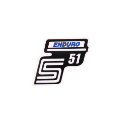 Schriftzug S51 Enduro Folie / Sticker blauw voor Simson S51