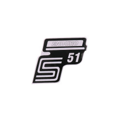 Schriftzug S51 Enduro Folie / Sticker wit voor Simson S51