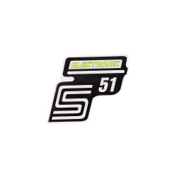 Schriftzug S51 Elektronik Folie / Sticker neongelb voor Simson S51