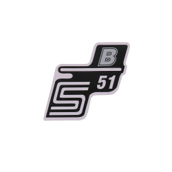 Schriftzug S51 B Folie / Sticker zilver voor Simson S51