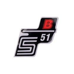 Schriftzug S51 B Folie / Sticker rood voor Simson S51