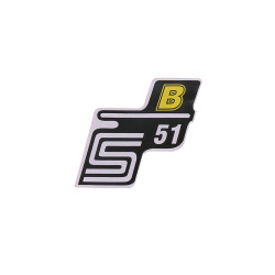 Schriftzug S51 B Folie / Sticker geel voor Simson S51
