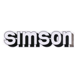 Schriftzug Folie / Sticker Tank wit, zwart voor Simson S51