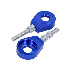 Radspanner / Kettenspanner Set Aluminium blauw geanodiseerd 12mm
