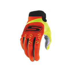Handschoenen MX S-Line homologiert, orange / fluo-gelb - Maat M