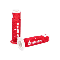 Handvaten set Domino A450 On-Road Racing rood / wit met Open einde