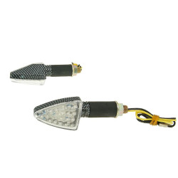 Knipperlicht Set M10 LED Carbon-Look Mini, lang