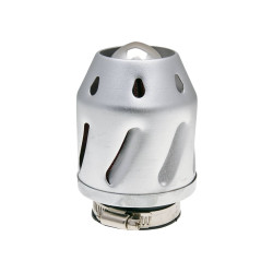 Luchtfilter Grenade zilver recht 42/48mm Aansluiting (incl. Adapter)