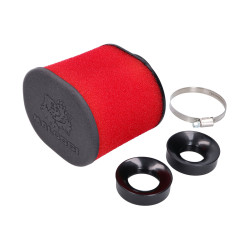 Luchtfilter Malossi Red Filter E15 ovaal 60mm recht met Draad, rood-schwarz
