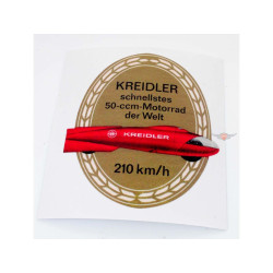 Tank Sticker 210 km/h voor Kreidler Florett Flory MF MP Weltrekord