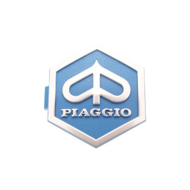 Embleem Piaggio om vast te klikken 6 hoekig 32x37mm 3D blauw / zilver