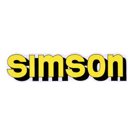 Schriftzug Folie / Sticker Tank geel, zwart voor Simson S51