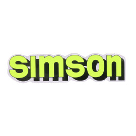 Schriftzug Folie / Sticker Tank neongelb, zwart voor Simson S51